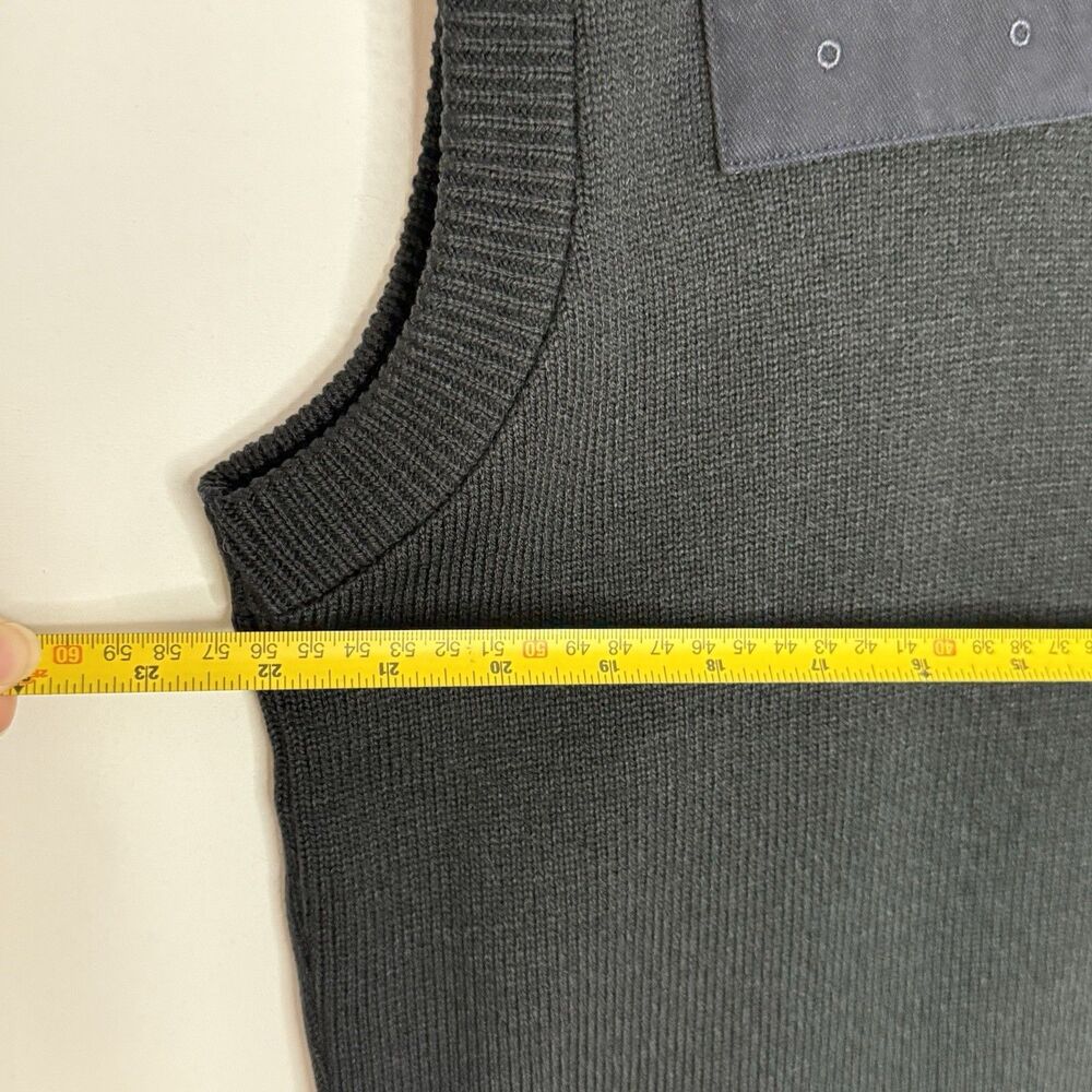 Sweater Vest Uniform Black With Blue Knit Size L VF Imagewear - Picture 8 of 10